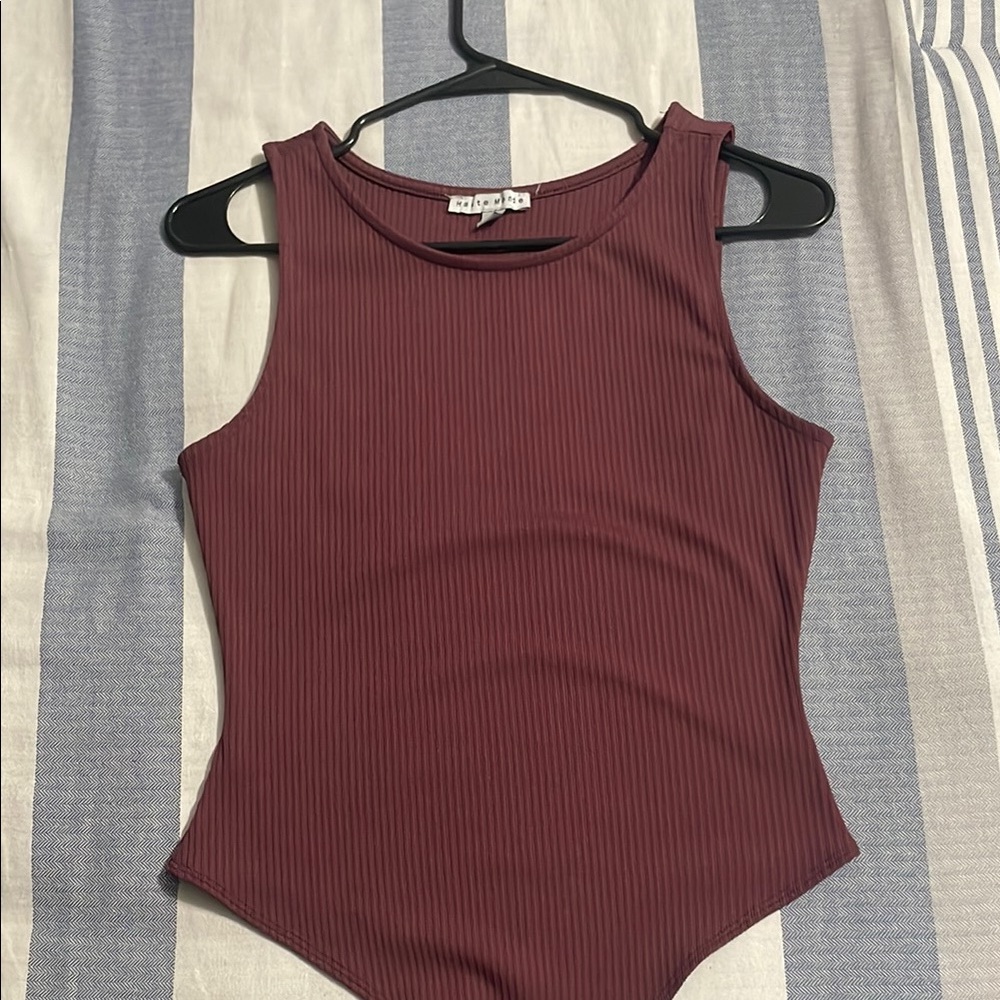 Elegant Burgundy Sleeveless Top